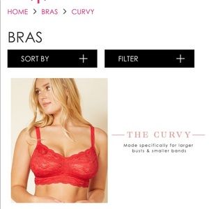 Cosabella curvy bralette red size large